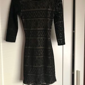 Black geometric dress